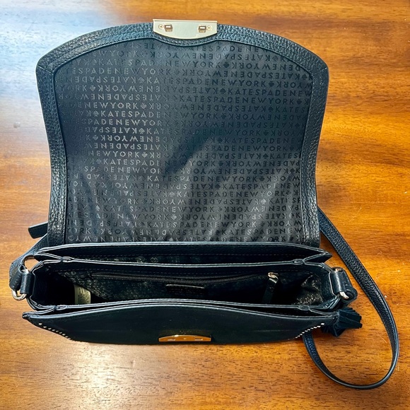 Kate Spade black velvet and leather bag- GORGEOUS and classy! - Picture 3 of 5